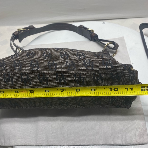 Vintage Dooney & Bourke Brown Monogram Canvas Shoulder Bag Leather - Picture 12 of 14